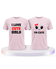 I Love Cute Girls als Couple T-Shirts kaufen | Paarpulli