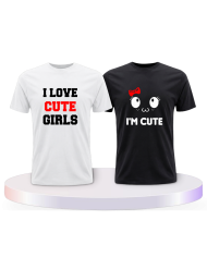 I Love Cute Girls als Couple T-Shirts kaufen | Paarpulli