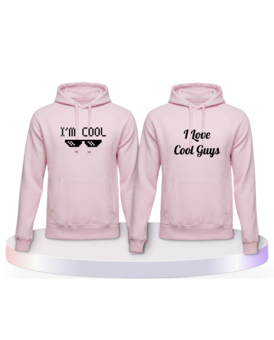 Gemeinsamer Look: I'm Cool und I love Cool Guys Hoodies | Paarpulli