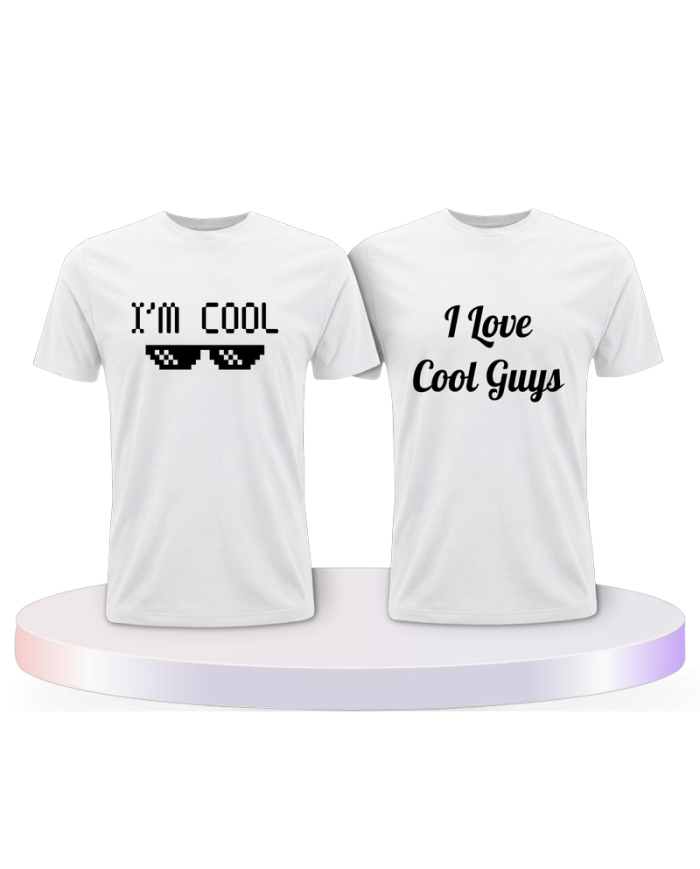 I'm Cool und I love Cool Guys Couple T-Shirts kaufen | Paarpulli
