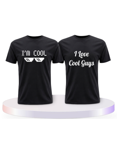 I'm Cool und I love Cool Guys Couple T-Shirts kaufen | Paarpulli