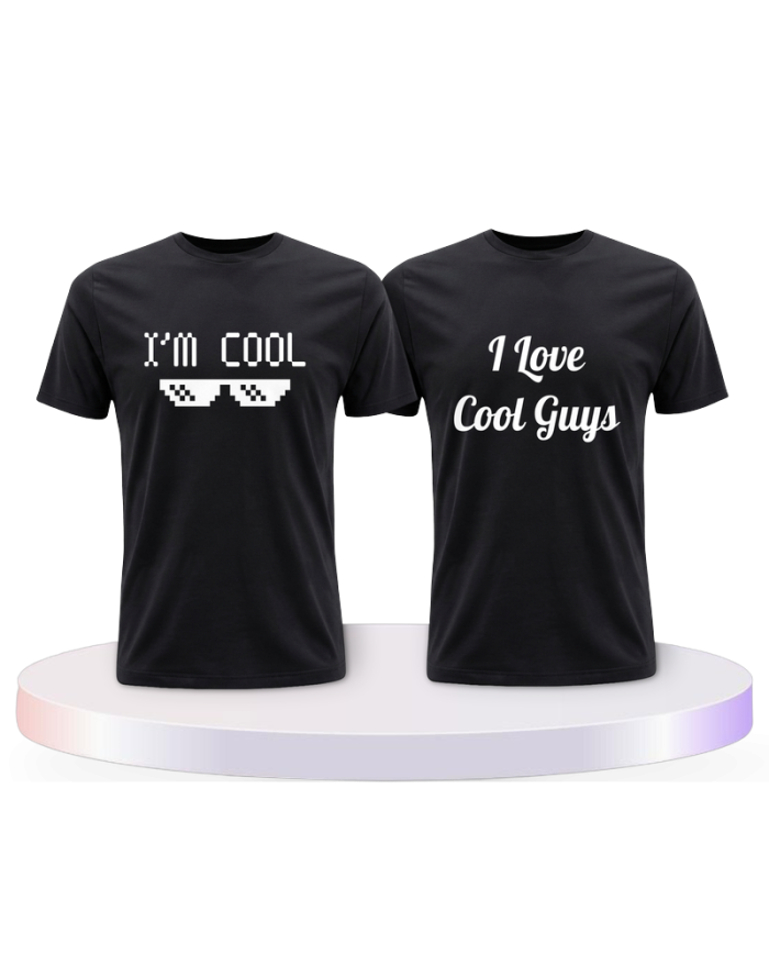 I'm Cool und I love Cool Guys Couple T-Shirts kaufen | Paarpulli