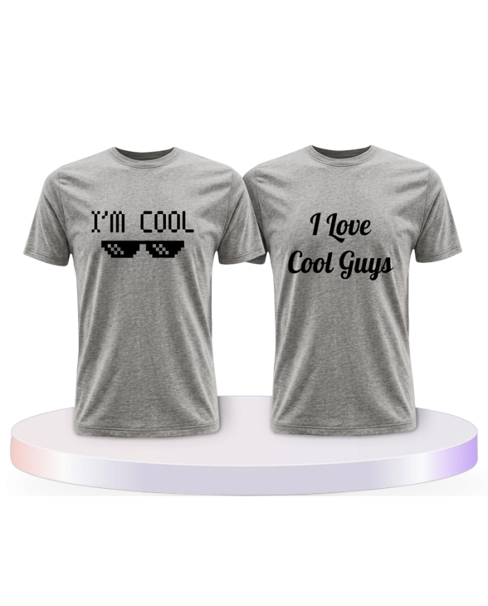 I'm Cool und I love Cool Guys Couple T-Shirts kaufen | Paarpulli