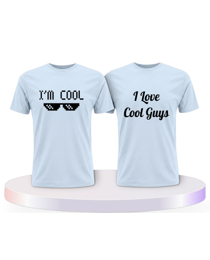 I'm Cool und I love Cool Guys Couple T-Shirts kaufen | Paarpulli