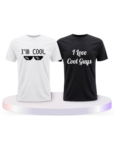 I'm Cool und I love Cool Guys Couple T-Shirts kaufen | Paarpulli