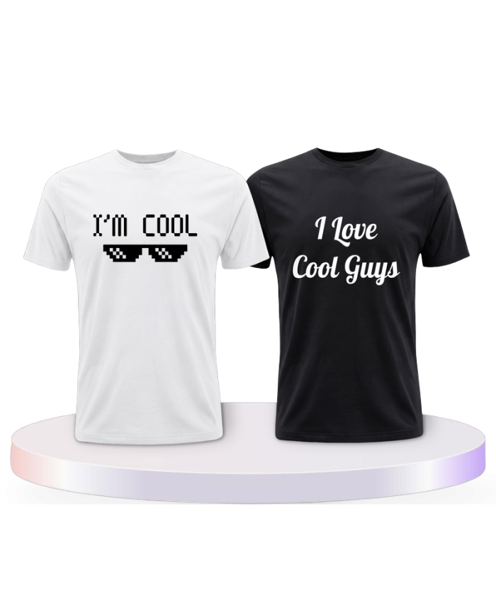 I'm Cool und I love Cool Guys Couple T-Shirts kaufen | Paarpulli