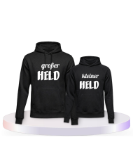 Großer Held kleiner Held Eltern-Kind Hoodies | Paarpulli