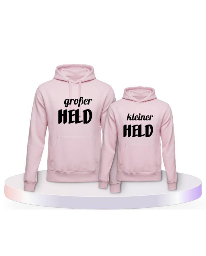 Großer Held kleiner Held Eltern-Kind Hoodies | Paarpulli