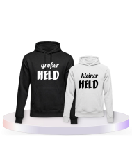 Großer Held kleiner Held Eltern-Kind Hoodies | Paarpulli