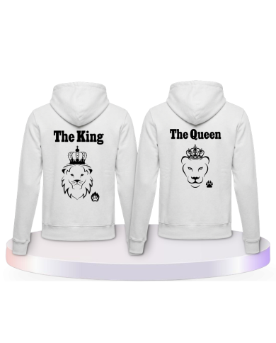 Gemeinsamer Look: King & Queen Löwen Design Hoodies | Paarpulli