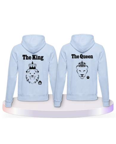 Gemeinsamer Look: King & Queen Löwen Design Hoodies | Paarpulli