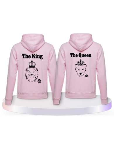 Gemeinsamer Look: King & Queen Löwen Design Hoodies | Paarpulli