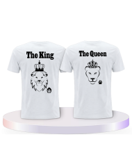 King & Queen Löwen Design Couple T-Shirts kaufen | Paarpulli