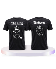 King & Queen Löwen Design Couple T-Shirts kaufen | Paarpulli