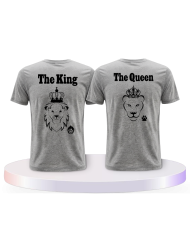King & Queen Löwen Design Couple T-Shirts kaufen | Paarpulli