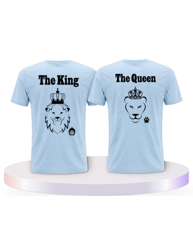 King & Queen Löwen Design Couple T-Shirts kaufen | Paarpulli