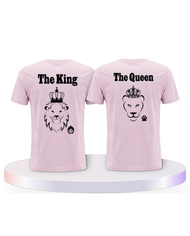 King & Queen Löwen Design Couple T-Shirts kaufen | Paarpulli