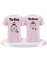 King & Queen Löwen Design Couple T-Shirts kaufen | Paarpulli