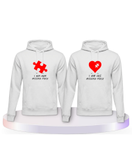 Missing Pieces mit Puzzle Stück und Herz Pärchen Hoodies | Paarpulli