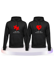 Missing Pieces mit Puzzle Stück und Herz Pärchen Hoodies | Paarpulli