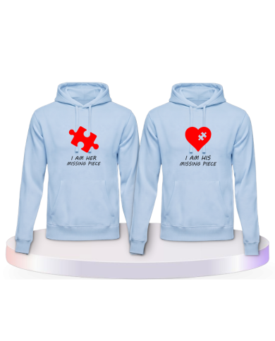 Missing Pieces mit Puzzle Stück und Herz Pärchen Hoodies | Paarpulli