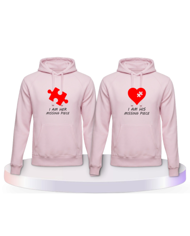 Missing Pieces mit Puzzle Stück und Herz Pärchen Hoodies | Paarpulli