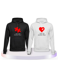 Missing Pieces mit Puzzle Stück und Herz Pärchen Hoodies | Paarpulli