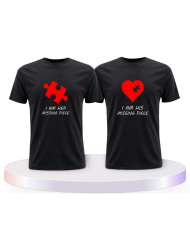 Missing Pieces mit Puzzle Stück und Herz Pärchen T-Shirts | Paarpulli
