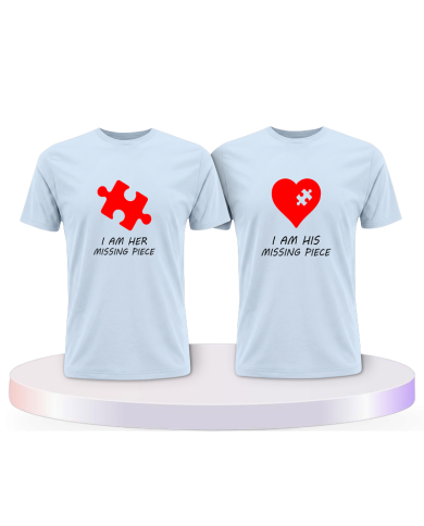 Missing Pieces mit Puzzle Stück und Herz Pärchen T-Shirts | Paarpulli