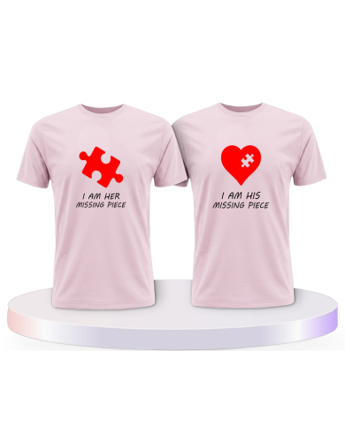 Missing Pieces mit Puzzle Stück und Herz Pärchen T-Shirts | Paarpulli