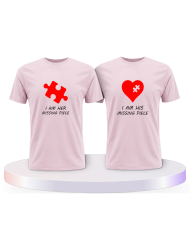 Missing Pieces mit Puzzle Stück und Herz Pärchen T-Shirts | Paarpulli