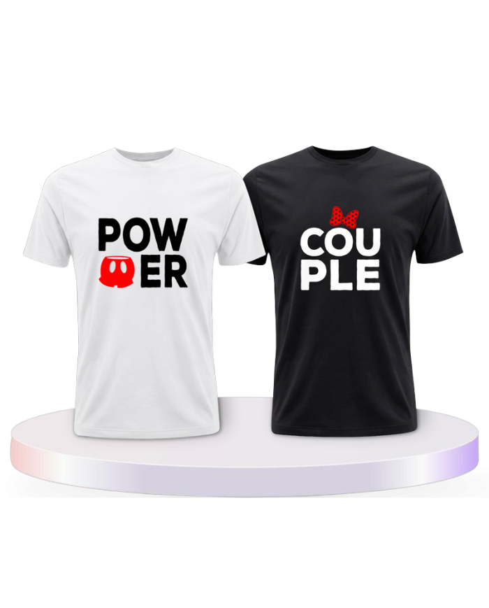 Power mit extra Motiven Pärchen T-Shirts | Paarpulli