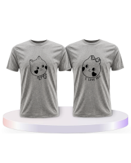 Süße Gesichter im Comic Design Couple T-Shirts kaufen | Paarpulli