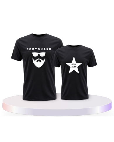 Bodyguard und Little Star Eltern-Kind T-Shirts | Paarpulli