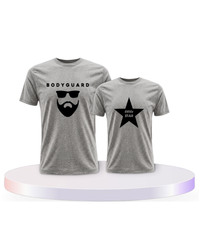 Bodyguard und Little Star Eltern-Kind T-Shirts | Paarpulli