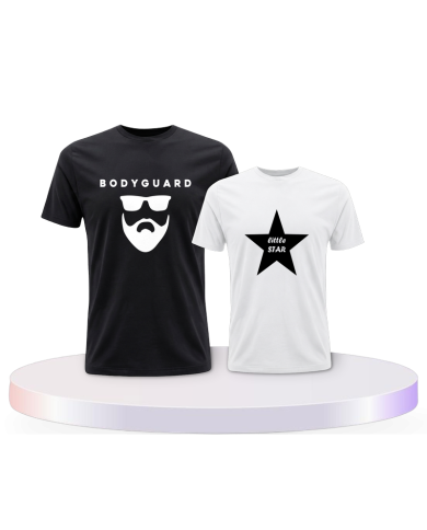 Bodyguard und Little Star Eltern-Kind T-Shirts | Paarpulli