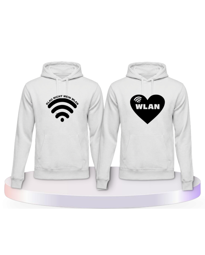 Gemeinsamer Look: Klau nicht mein WLAN Hoodies | Paarpulli