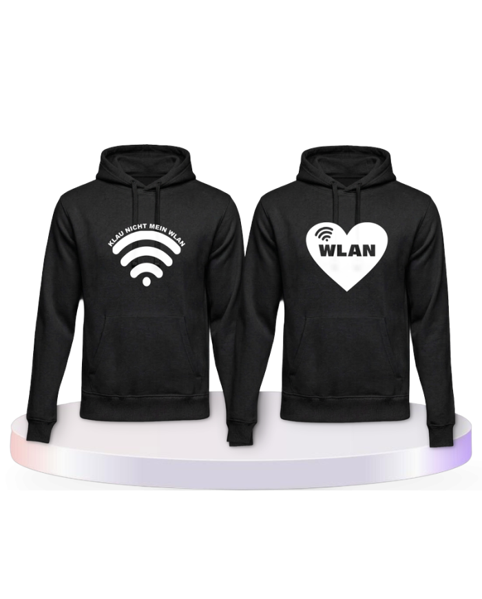 Gemeinsamer Look: Klau nicht mein WLAN Hoodies | Paarpulli