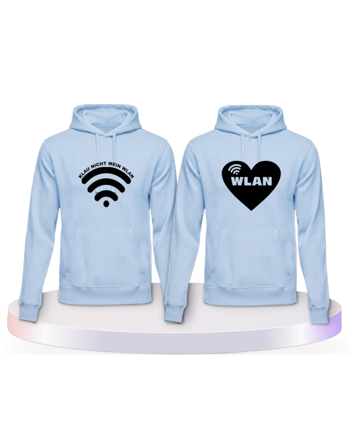 Gemeinsamer Look: Klau nicht mein WLAN Hoodies | Paarpulli