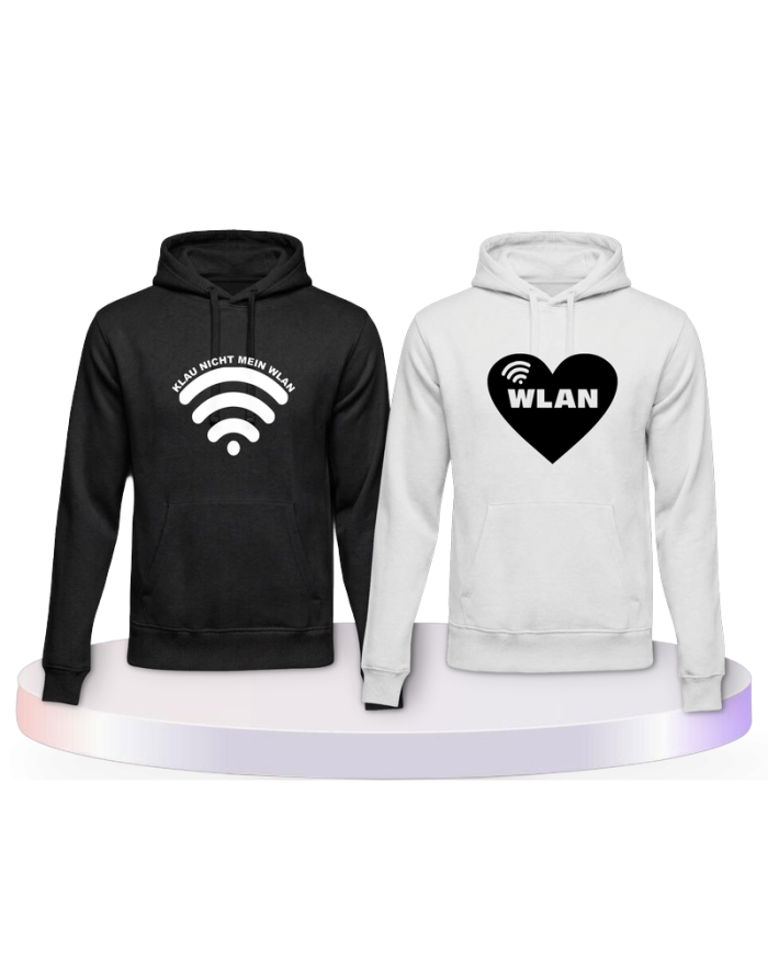 Gemeinsamer Look: Klau nicht mein WLAN Hoodies | Paarpulli