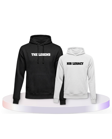 The Legend und His Legacy Vater Kind Pärchen Hoodies | Paarpulli