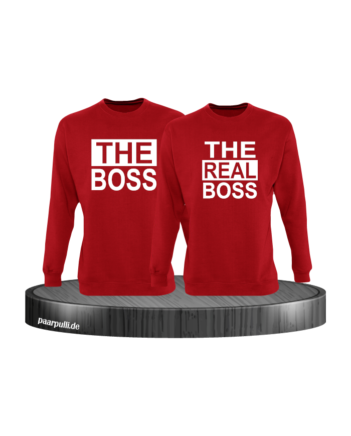 The Boss The real Boss sweatshirts partnerlook in rot