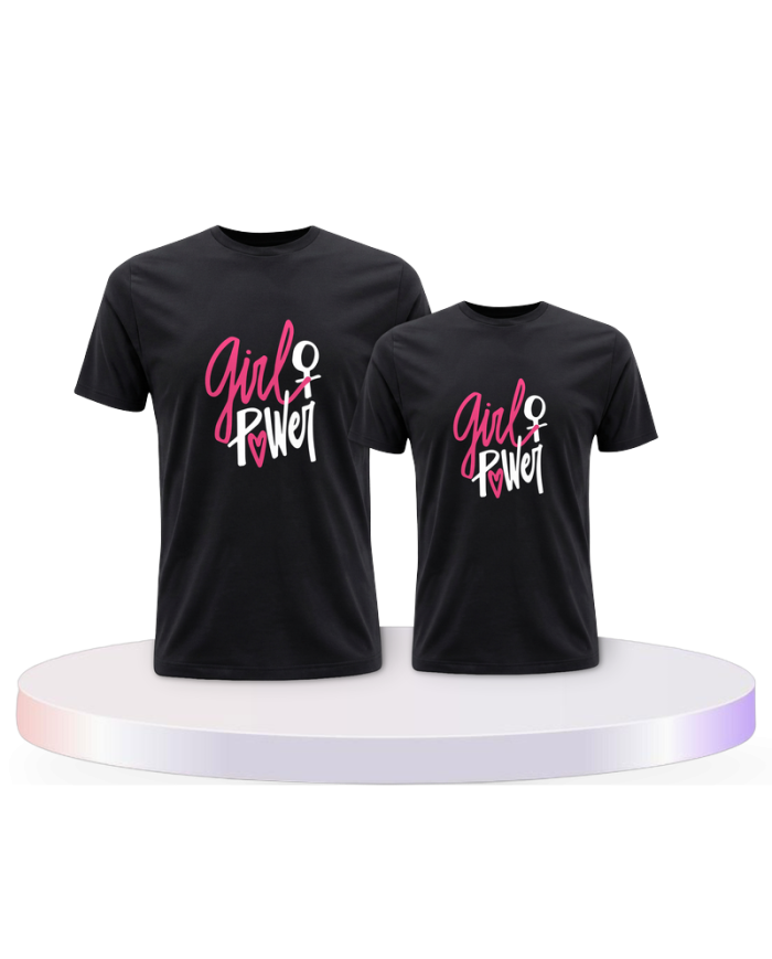 Eltern-Kind Partnerlook Girl Power für | Paarpulli