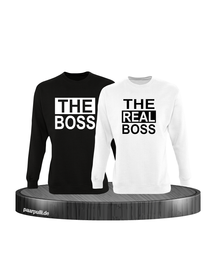 The Boss The real Boss sweatshirts partnerlook in schwarz-weiß