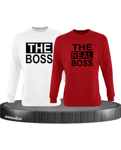 The Boss The real Boss sweatshirts partnerlook in weiß-rot