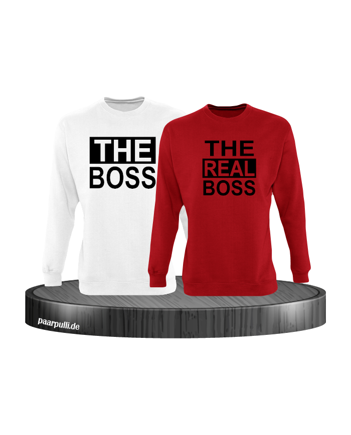 The Boss The real Boss sweatshirts partnerlook in weiß-rot