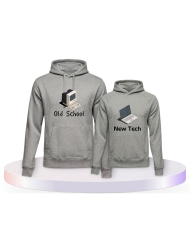 Old School New Tech Erwachsen und Kind Pärchen Hoodies | Paarpulli