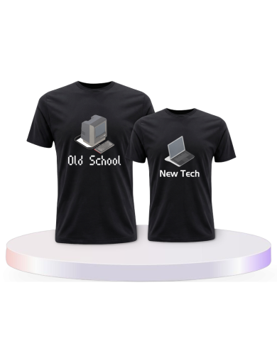 Old School New Tech Partner Outfit für Groß und Klein | Paarpulli
