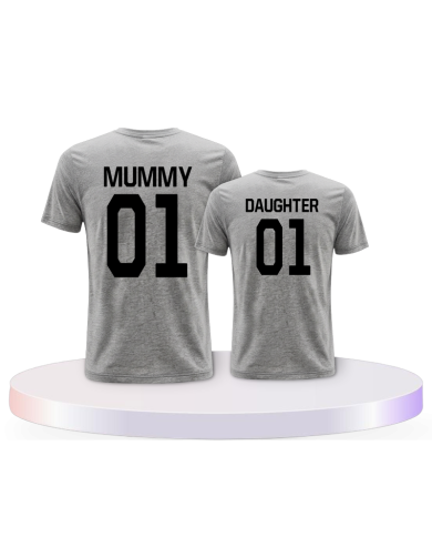 Mutter und Tochter mit Text Mummy & Daughter Eltern-Kind | Paarpulli