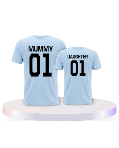 Mutter und Tochter mit Text Mummy & Daughter Eltern-Kind | Paarpulli